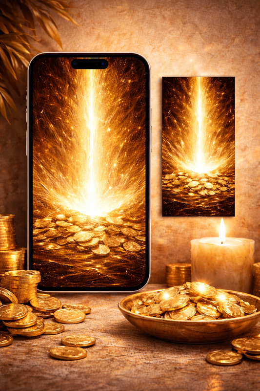 Meridian No.01 – Radiant Core Elemental Gold Digital Wallpaper